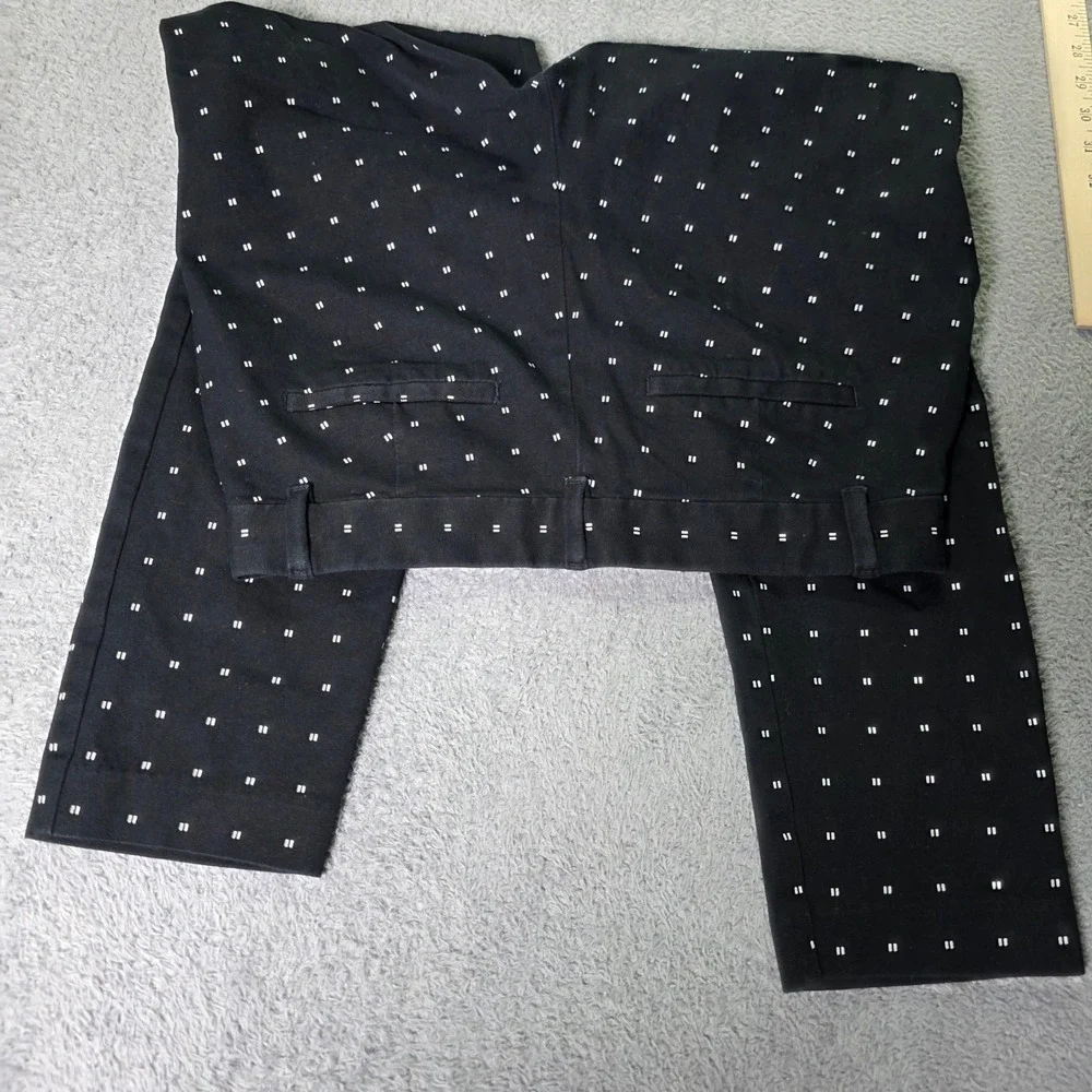 Gap Womens 6 Signature Skinny Ankle Pants Black White Dash Print Stretch MidRise